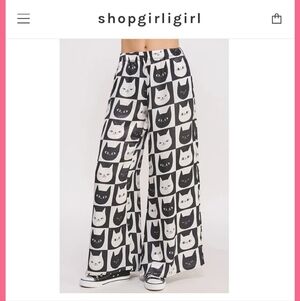 Black And White Checkered Cat Pants Dopamine Dressing